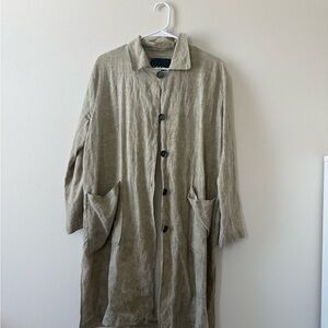 Zara button up sage green dress